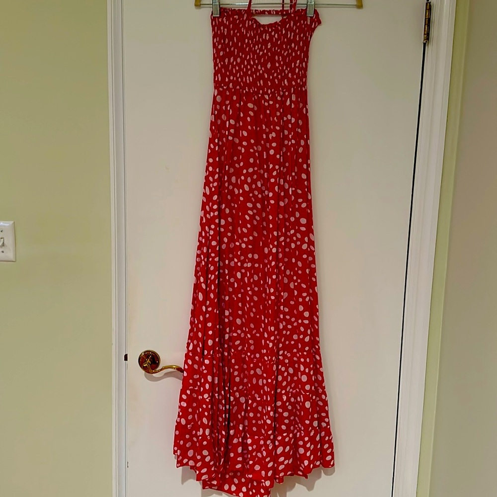 BWT Tiare Hawaii (Anthropologie) dress XS/S.  Red with white pattern.